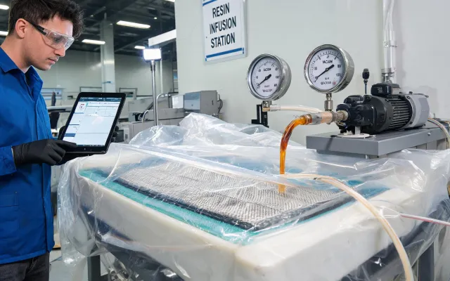 Composite layup resin infusion